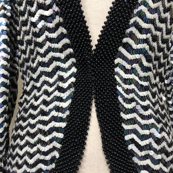 Vintage 80s NiteLine 100% Silk Sequin Blazer Small - Picture 9 of 16